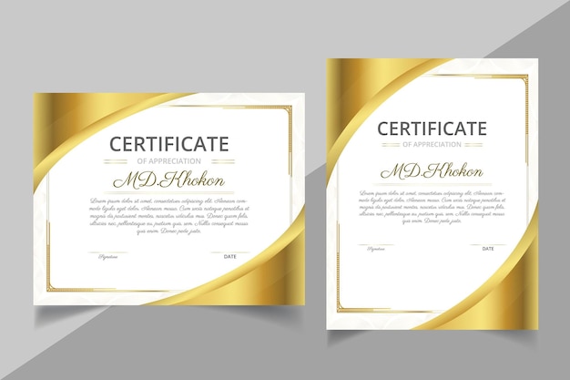 Modern certificate template