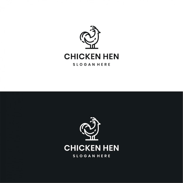 Modern chicken hen  logo Premium