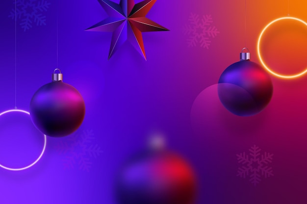 Modern Christmas bright neon futuristic background