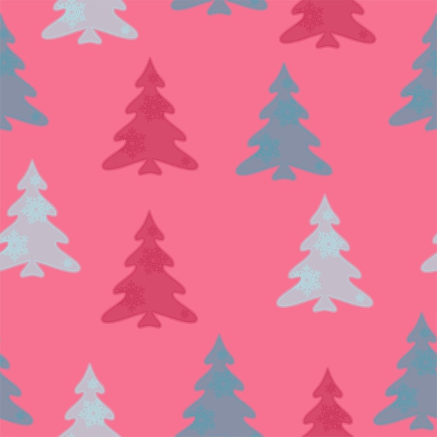 Modern Christmas Seamless Vector patterns cute christmas trees christmas gifts pattern