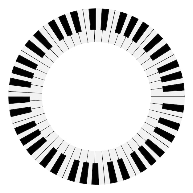 Vector a modern circular piano keyboard design suitable for music education or decorative purposes