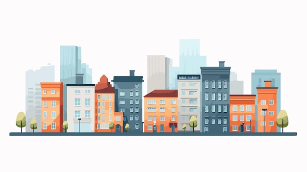 Vector modern city buildings design vector illustration on white background