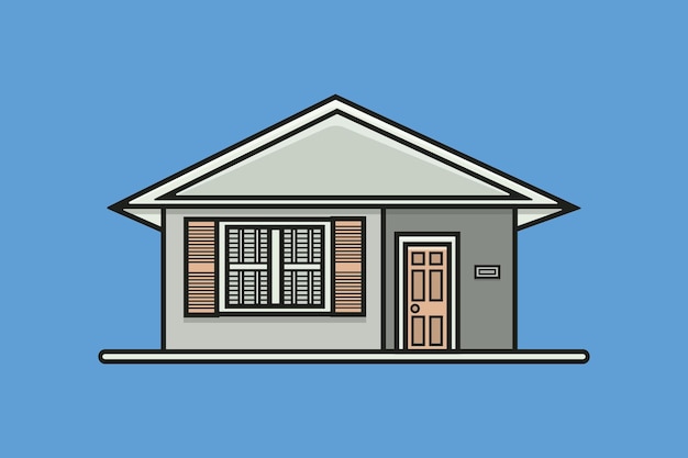 Modern city house vector illustration. Building and landmark object icon concept.