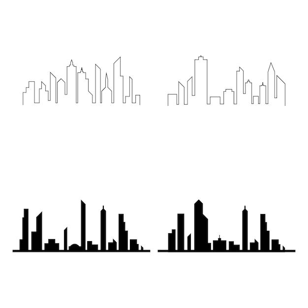 Modern City skyline vector icon background