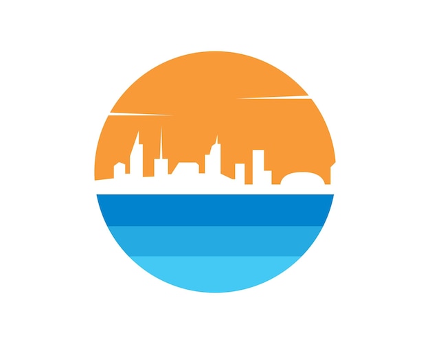 Modern city skyline vector landscape