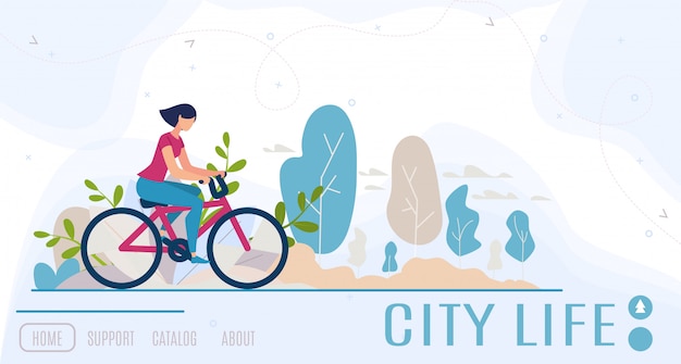 Vector modern city women life flat  web banner