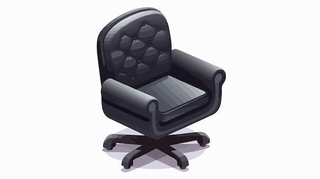 Vector modern classic black office furniture isometric icon