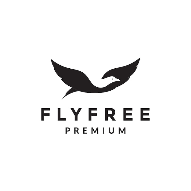 Modern clean bird fly white logo symbol icon vector graphic design illustration idea creative