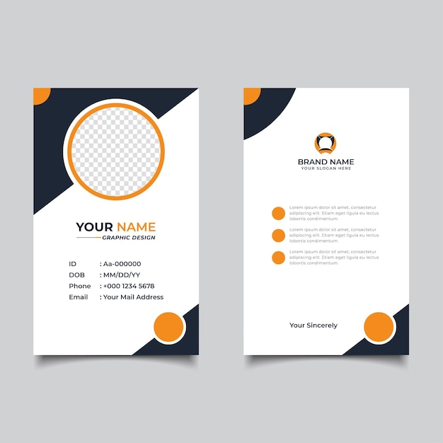 Modern and Clean Business id Card Template Design