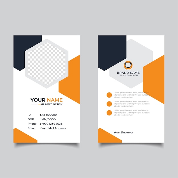 Modern and Clean Business id Card Template Design