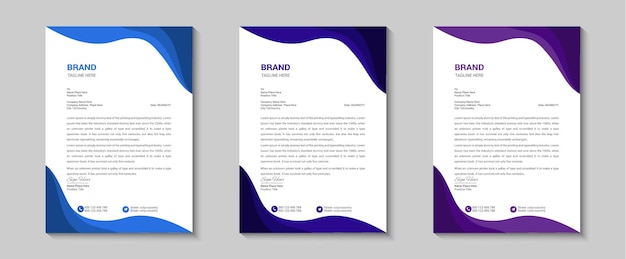 Modern and clean business letterhead template design