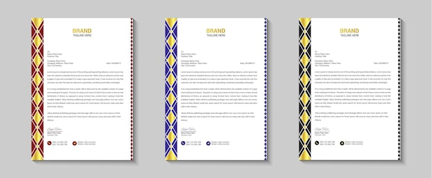 Modern and clean business letterhead template design