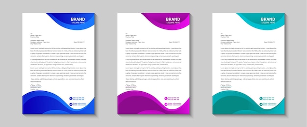 Modern and clean business letterhead template design