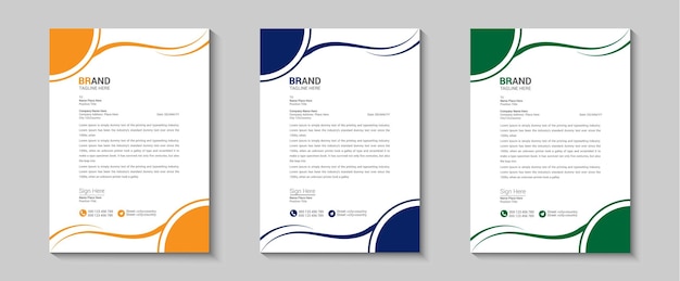 modern and clean business letterhead template design