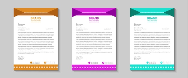 modern and clean business letterhead template design