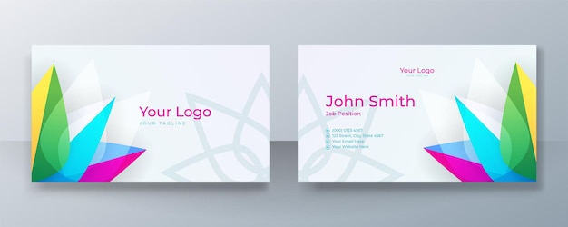 Modern clean colorful business card design. Creative and clean business corporate card template.