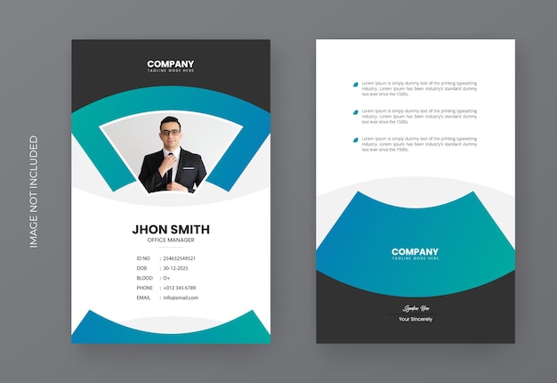 Modern and clean company employee id card template