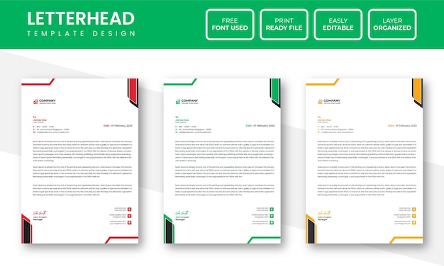 Modern Clean Corporate business Letterhead Design Template