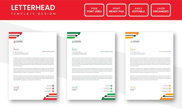 Modern Clean Corporate business Letterhead Design Template