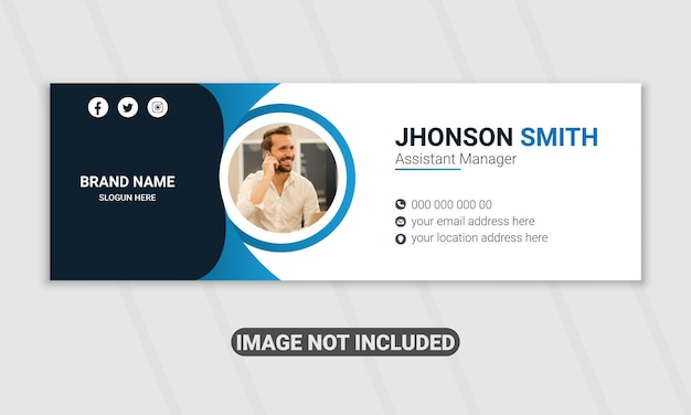 modern and clean email signature template or email footer and personal social media cover design