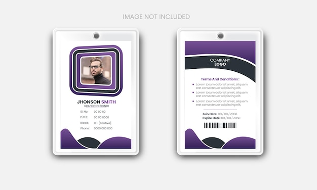 Modern and clean office ID card template and corporate ID card design template