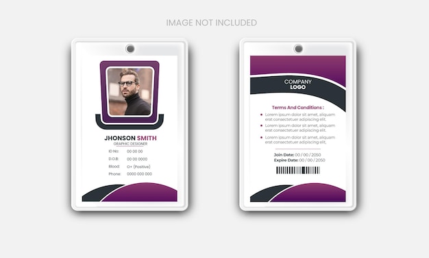 Modern and clean office ID card template and corporate ID card design template