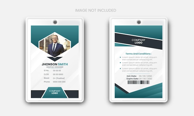 Modern and clean office ID card template and corporate ID card design template