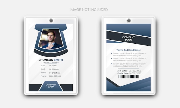 Modern and clean office ID card template and corporate ID card design template