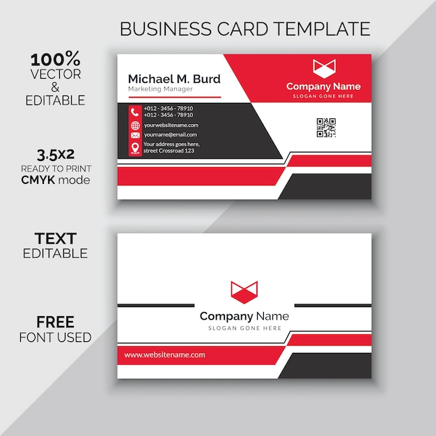 Modern and clean professional business card template