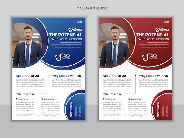 Modern clean professional business leaflet design template