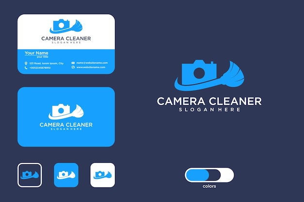 modern cleaning camera logo design and business card