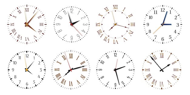 Modern clock faces.