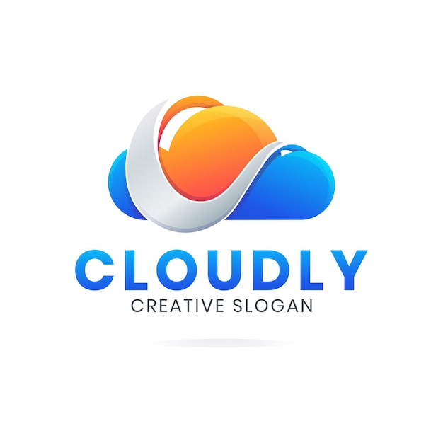 Modern cloud letter C logo template