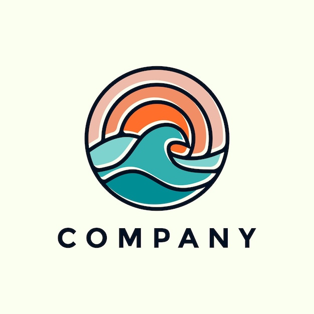 Modern coastal logo illustration design