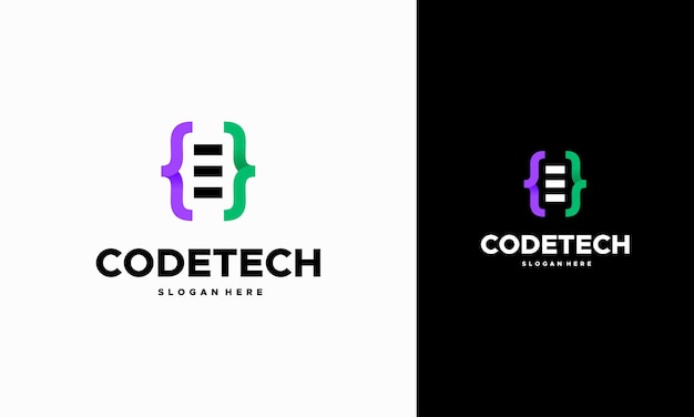 Modern Coding logo designs concept vector, Programmer Technology logo icon vector