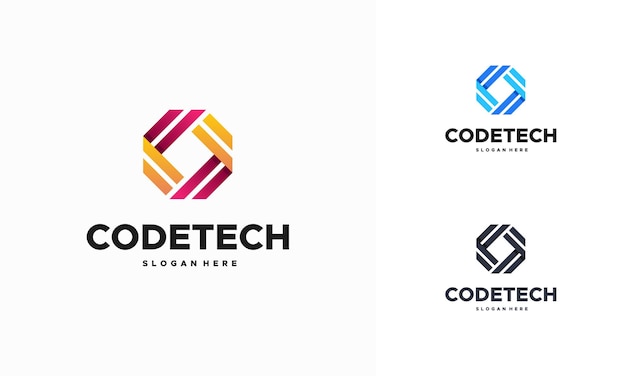 Modern Coding logo designs concept vector, Programmer Technology logo icon vector