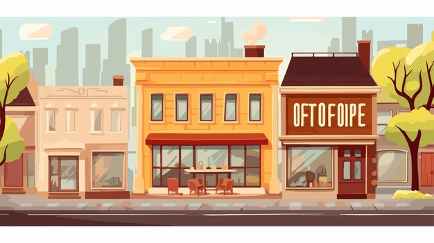 Vector modern coffee house horizontal flyers with shop building design