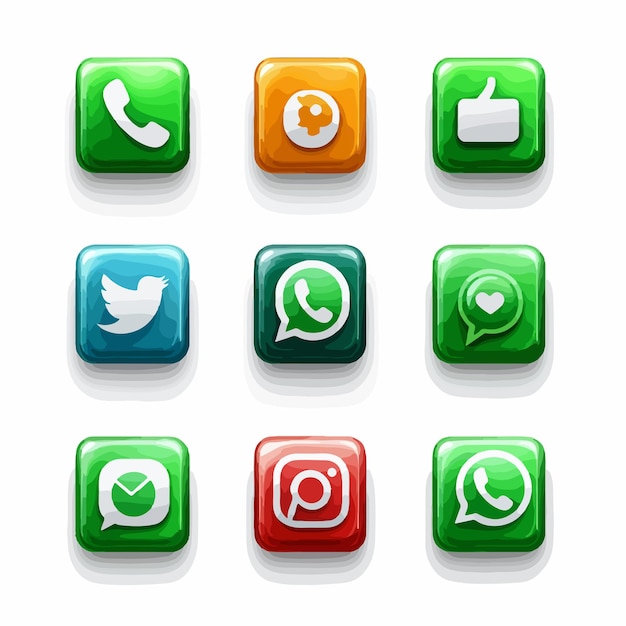 Modern Collection of Social Media Logos for WhatsApp Professional Set of Logos for Marketing