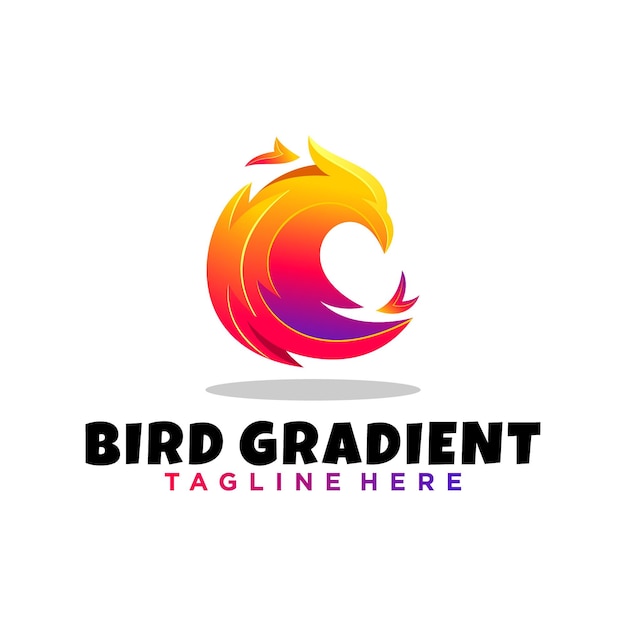 Modern color bird logo