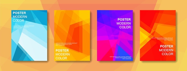 Modern color poster design gradient and style cover minimalist shape