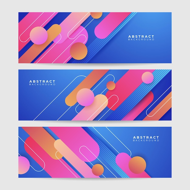 Modern colorful abstract geometric banner background Tech banner design with square triangle circle and geometric shapes Vector abstract graphic design banner pattern background template