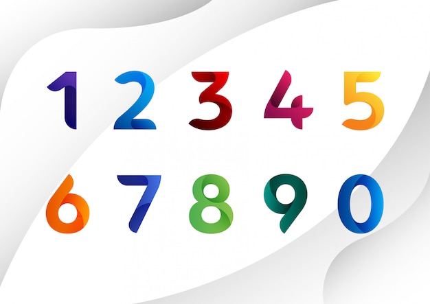 Modern Colorful Abstract Numbers