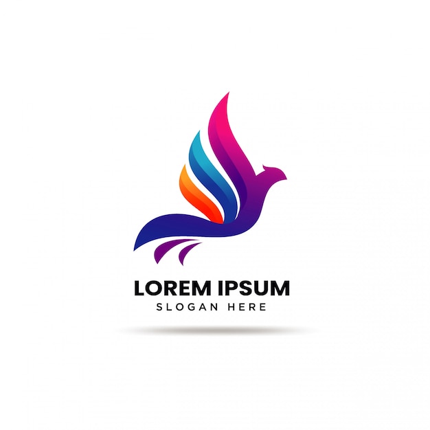 Modern Colorful Bird Logo template