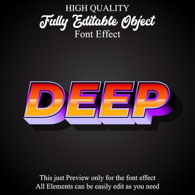 modern colorful and bold deep text style editable font effect