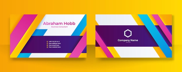 Modern colorful business card design template background in corporate style