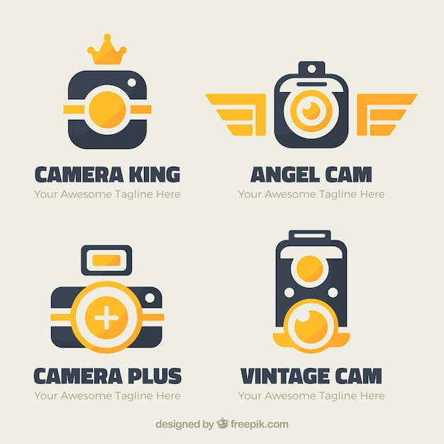 Modern colorful camera logo collection