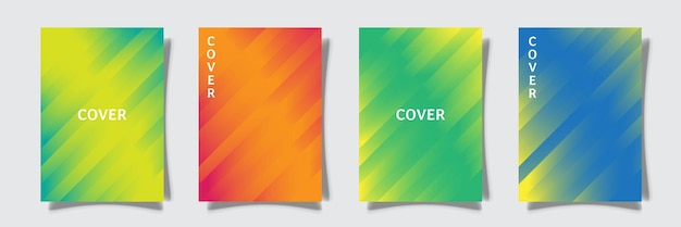 modern colorful cover abstract gradation template minimal design set collection background vector