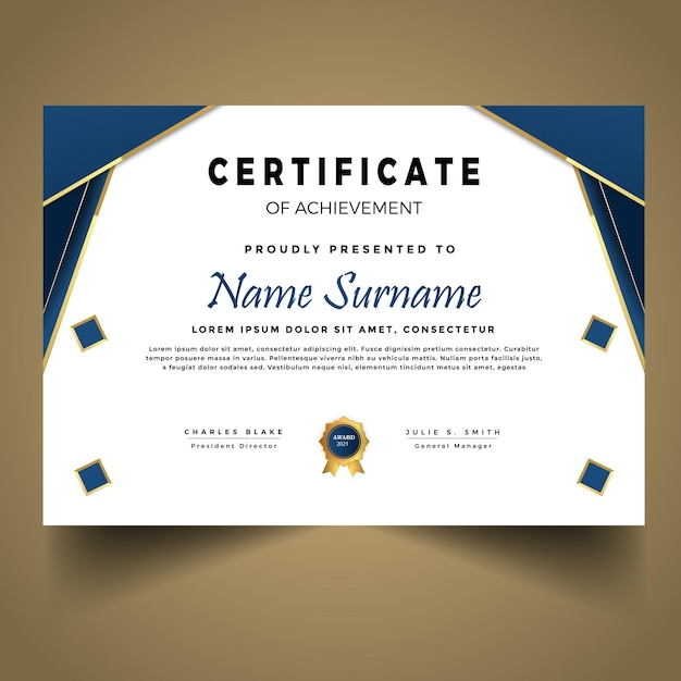 Modern colorful diploma certificate template design