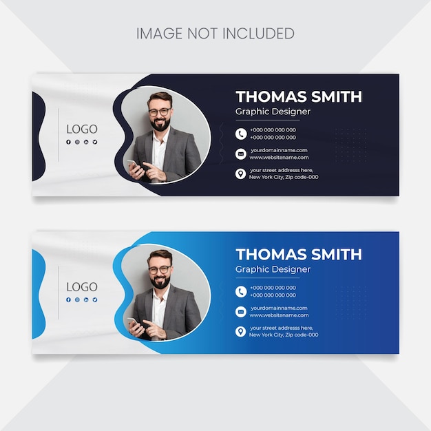 Modern colorful email signature for personal and business use