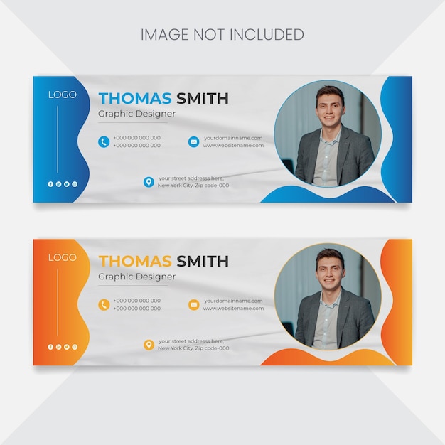 Modern colorful email signature for personal and business use